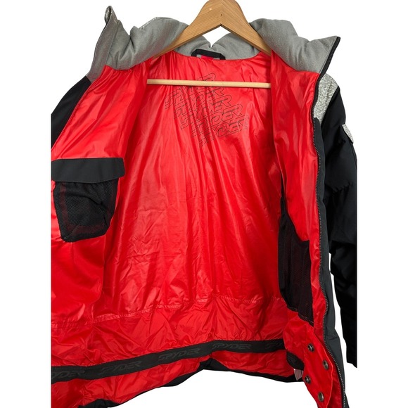 Spyder Kids Size 18 Puffer Jacket Black Gray Full Zip‎ Hooded Winter Coat - Picture 10 of 13